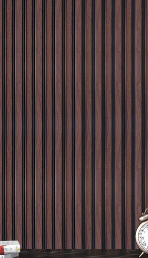 Brown Charcoal Louvers Wood 8x0.41 Ft - 8529