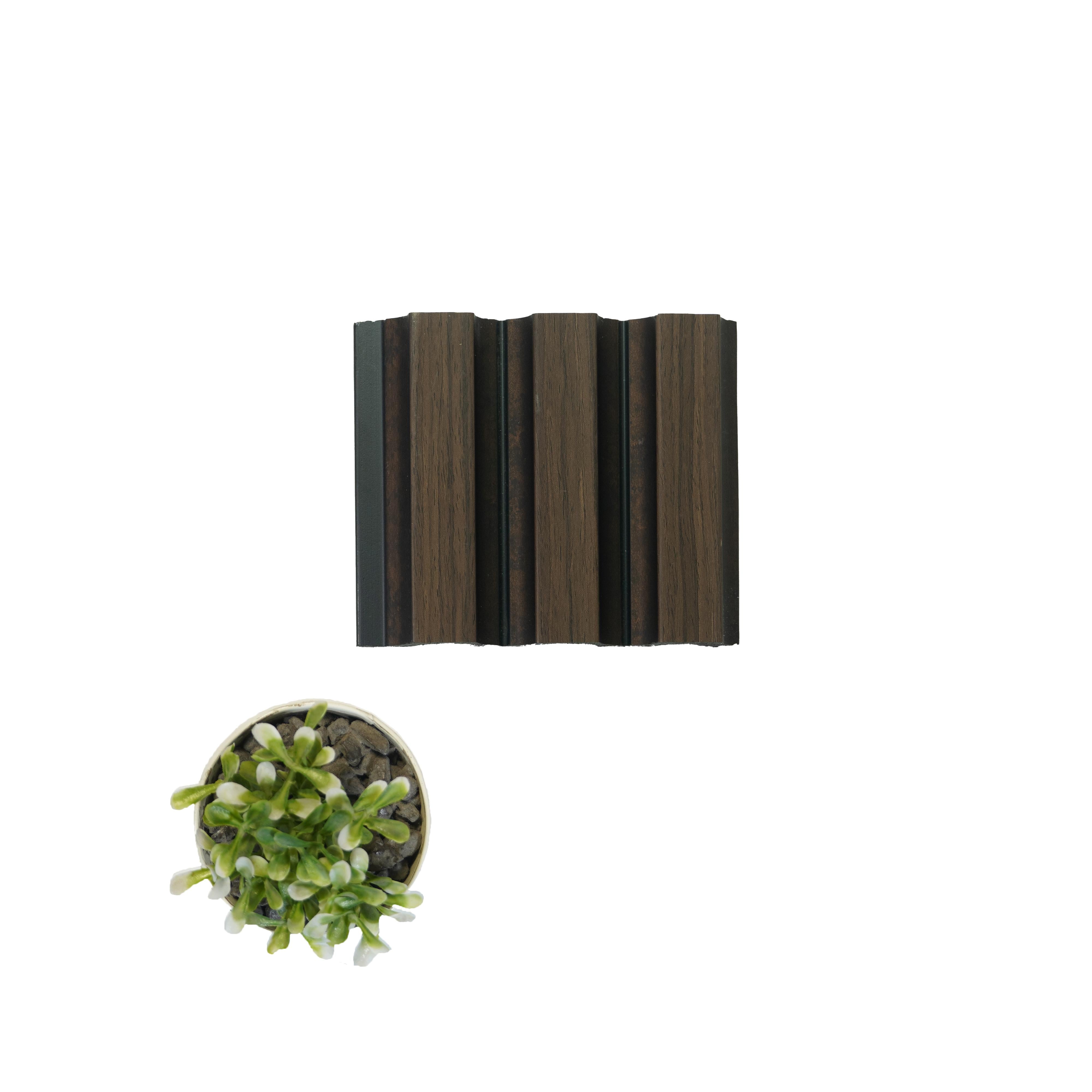 Brown Charcoal Louvers Wood 8x0.41 Ft - 8530