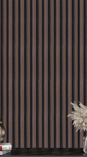 Brown Charcoal Louvers Wood 8x0.41 Ft - 8530