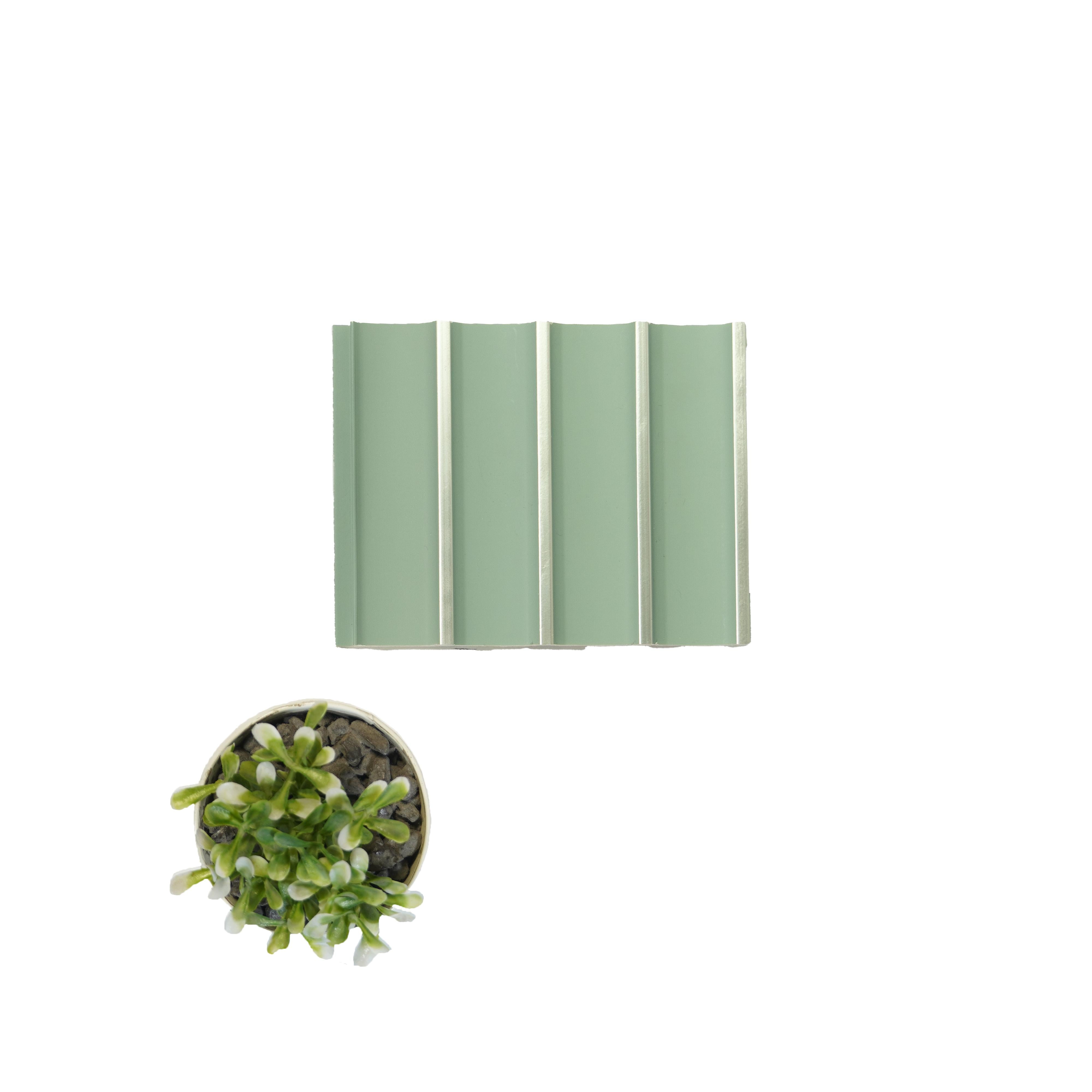 Green Charcoal Louvers Plain Colors 8x0.41 Ft - 8521