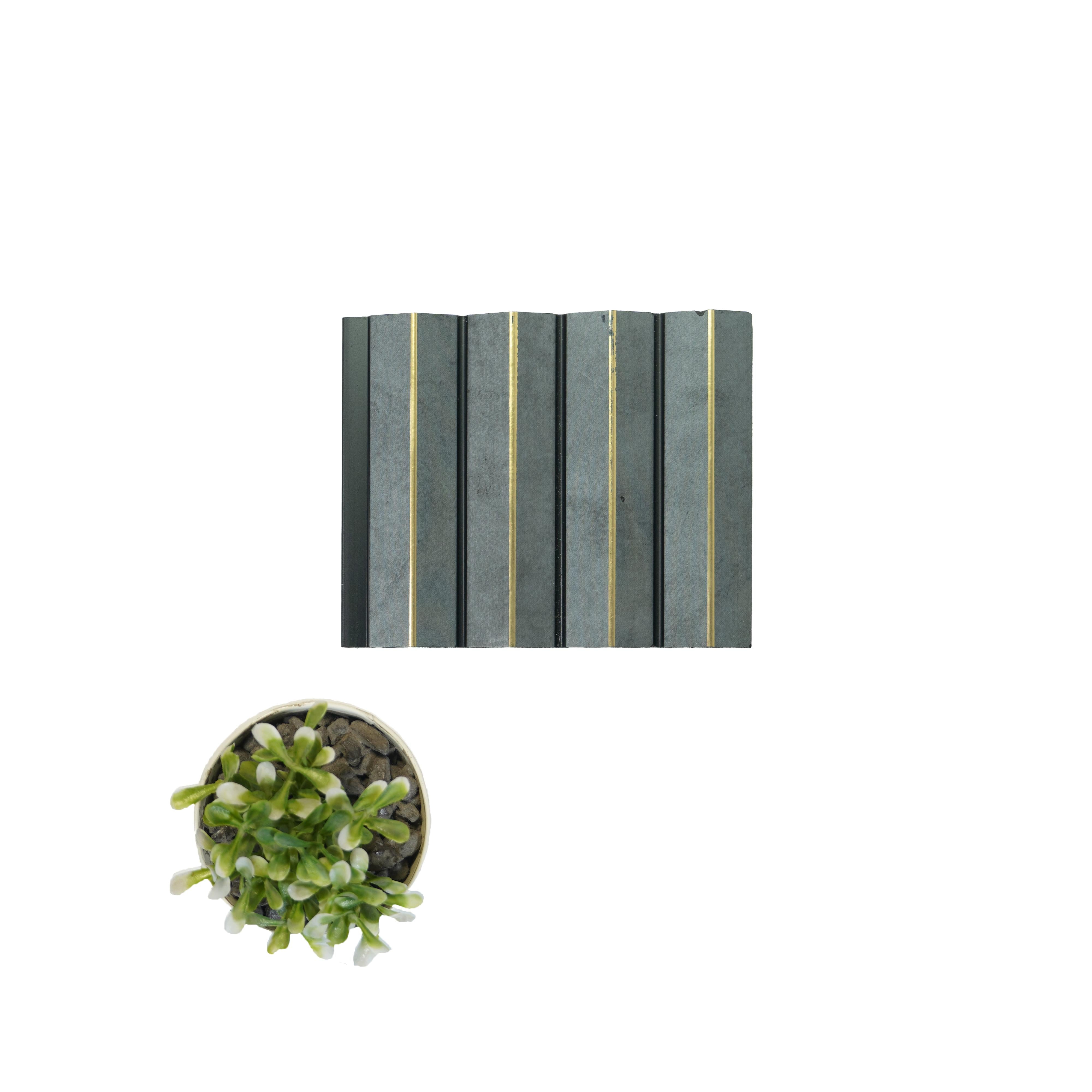 Grey Charcoal Louvers Marble & Stone 8x0.39 Ft - 4709