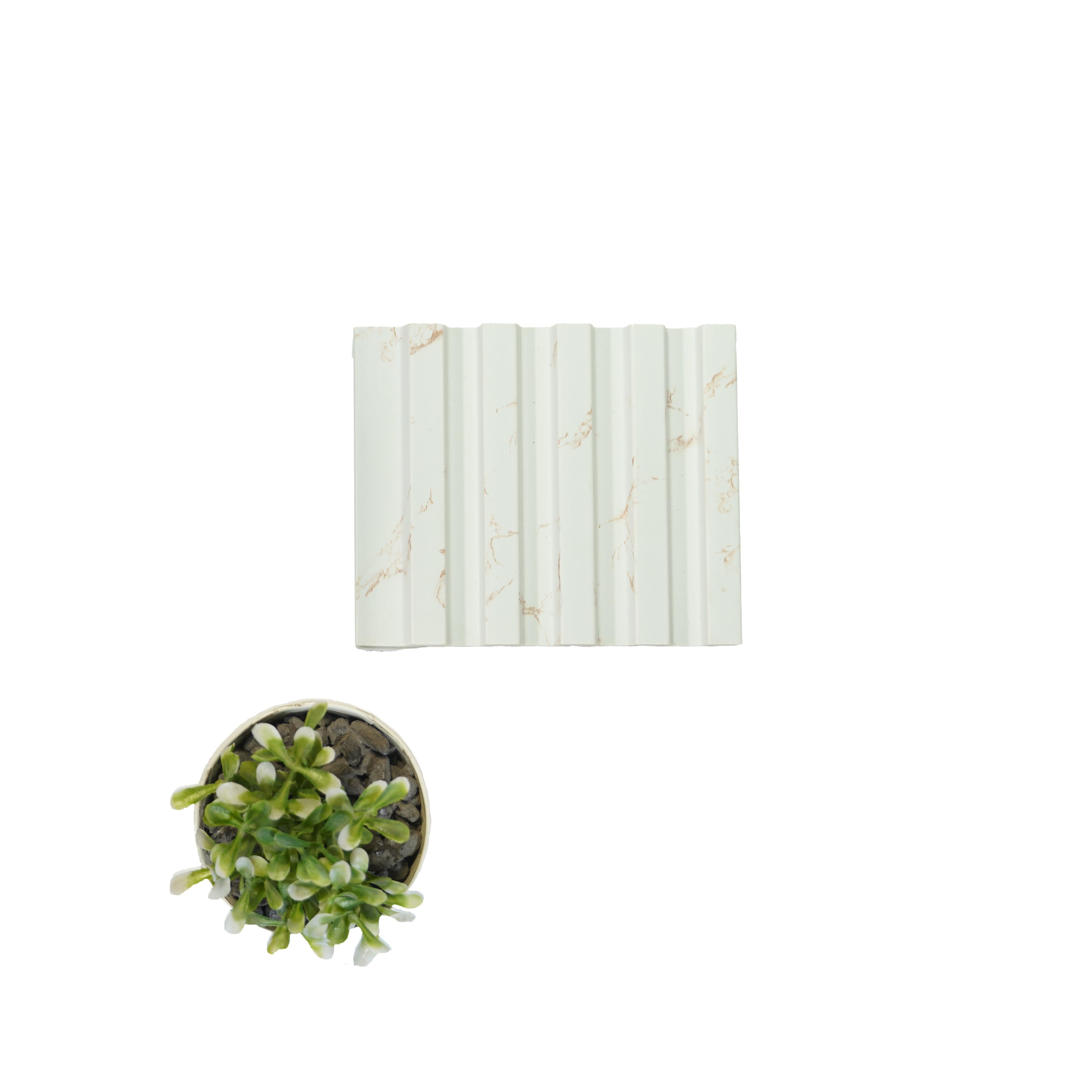 Greymica White Charcoal Louvers 8x0.4 ft marble & stone White 4518