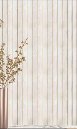 White Charcoal Louvers Marble & Stone 8x0.4 Ft - 4703