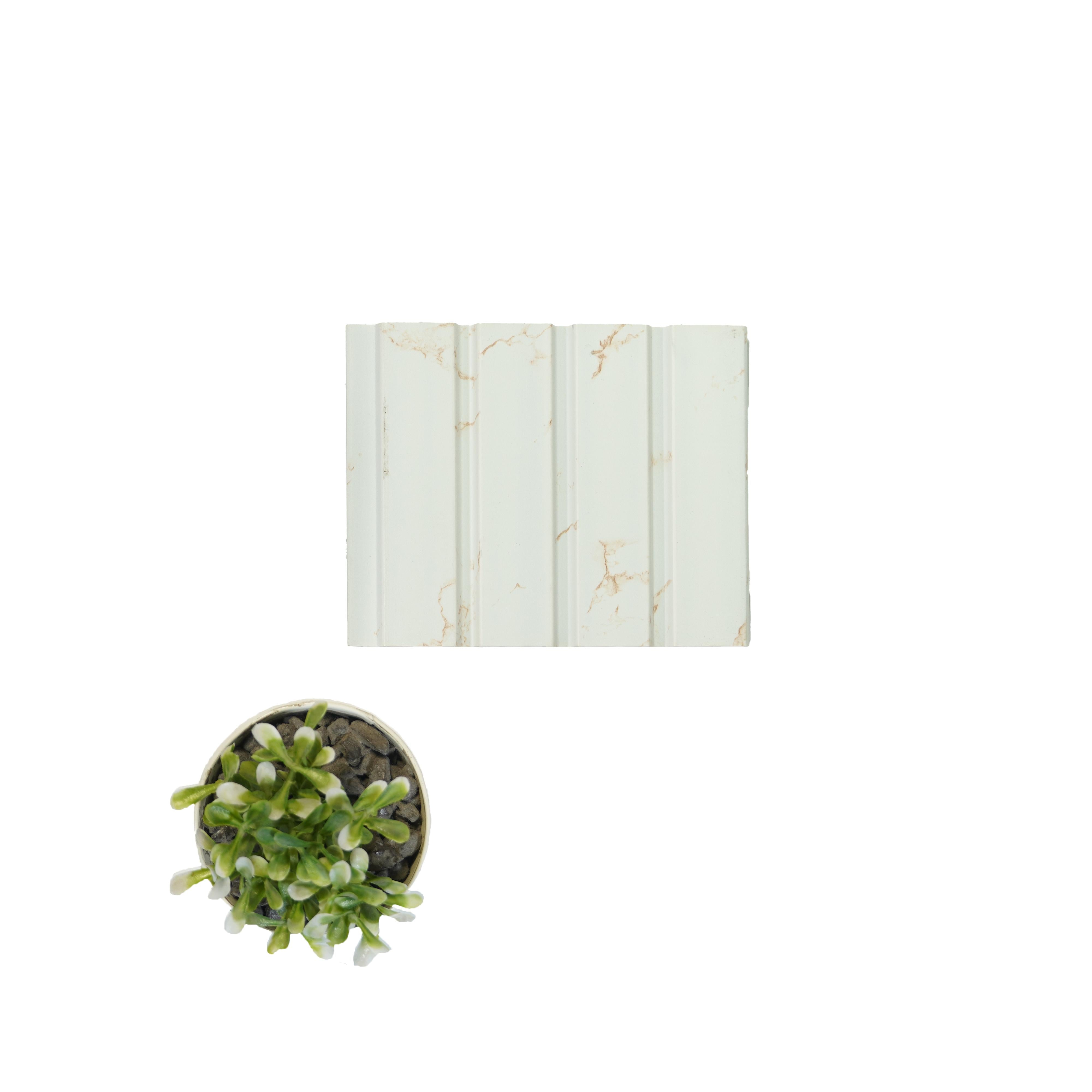 White Charcoal Louvers Marble & Stone 8x0.41 Ft - 4506