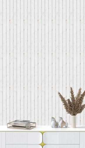 White Charcoal Louvers Marble & Stone 8x0.41 Ft - 4506