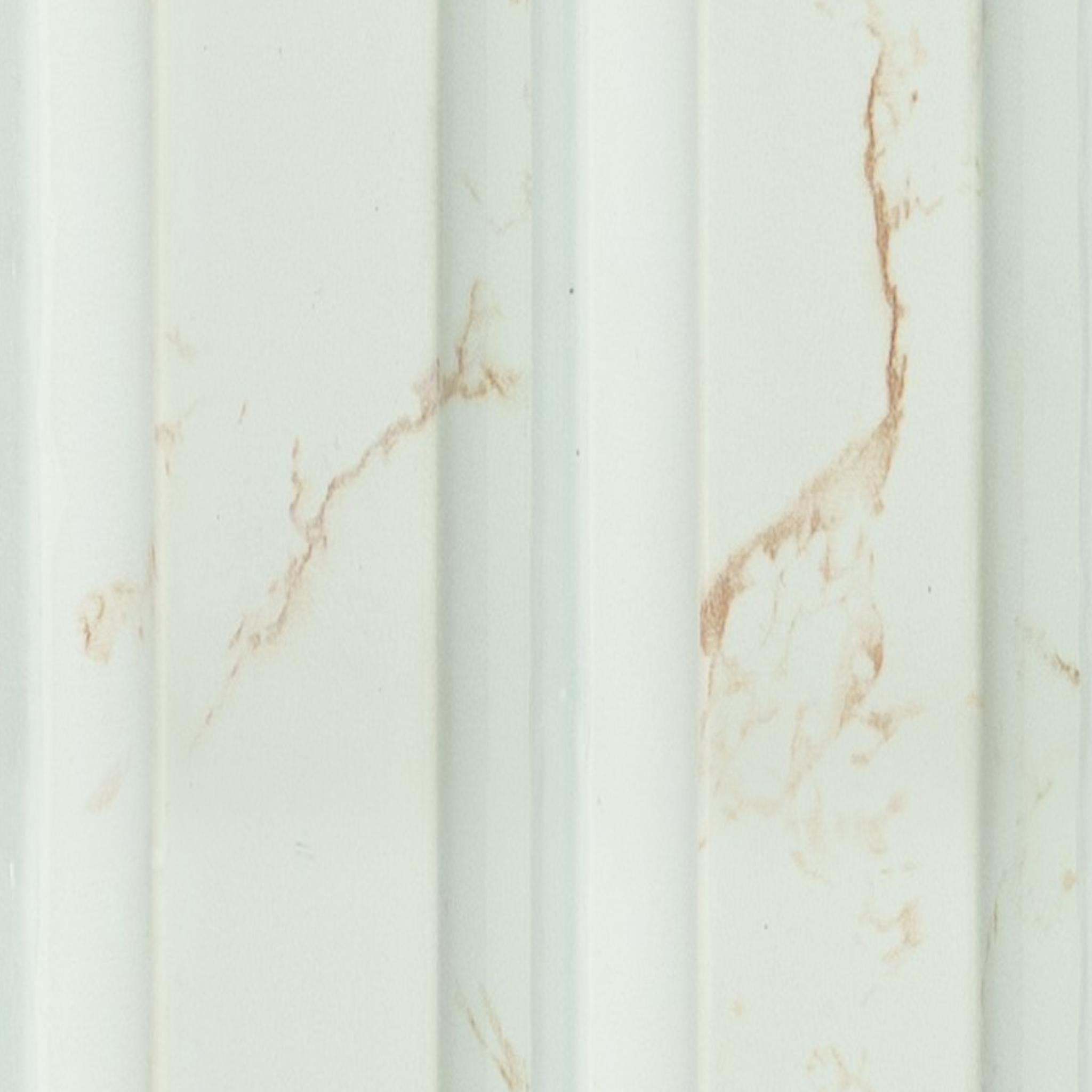 White Charcoal Louvers Marble & Stone 8x0.41 Ft - 8526