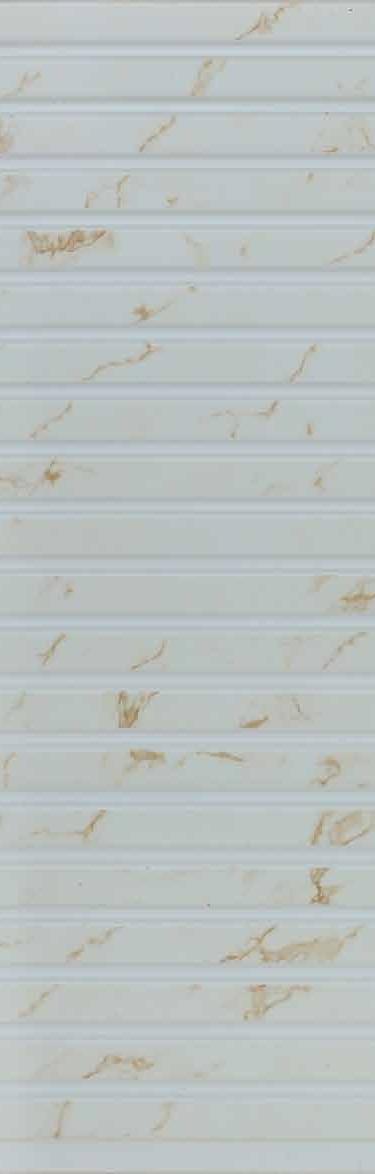 White marble louver panel with gold veining and horizontal slats showing smooth finish and subtle texture