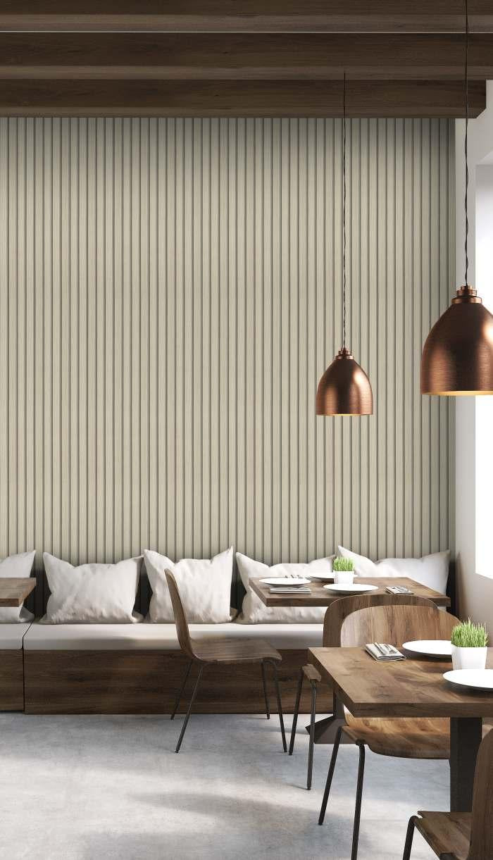 Ivory Charcoal Louvers Panel Sleek & Splendid Series Wood 8x0.41 Ft - Sa 1023
