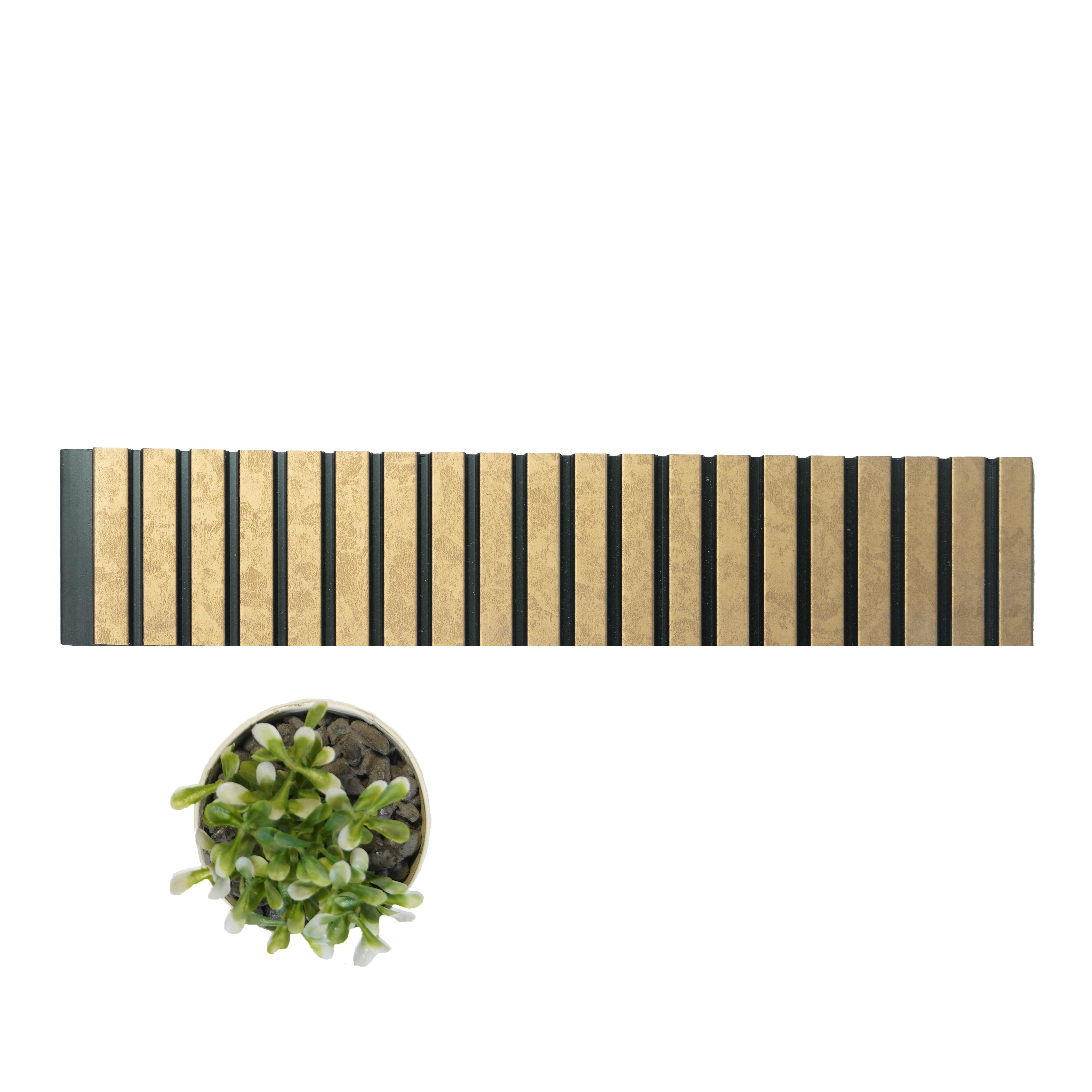 Rang Charcoal Louver Wood Khakhi Brown 8x1 Ft - Ra 8107