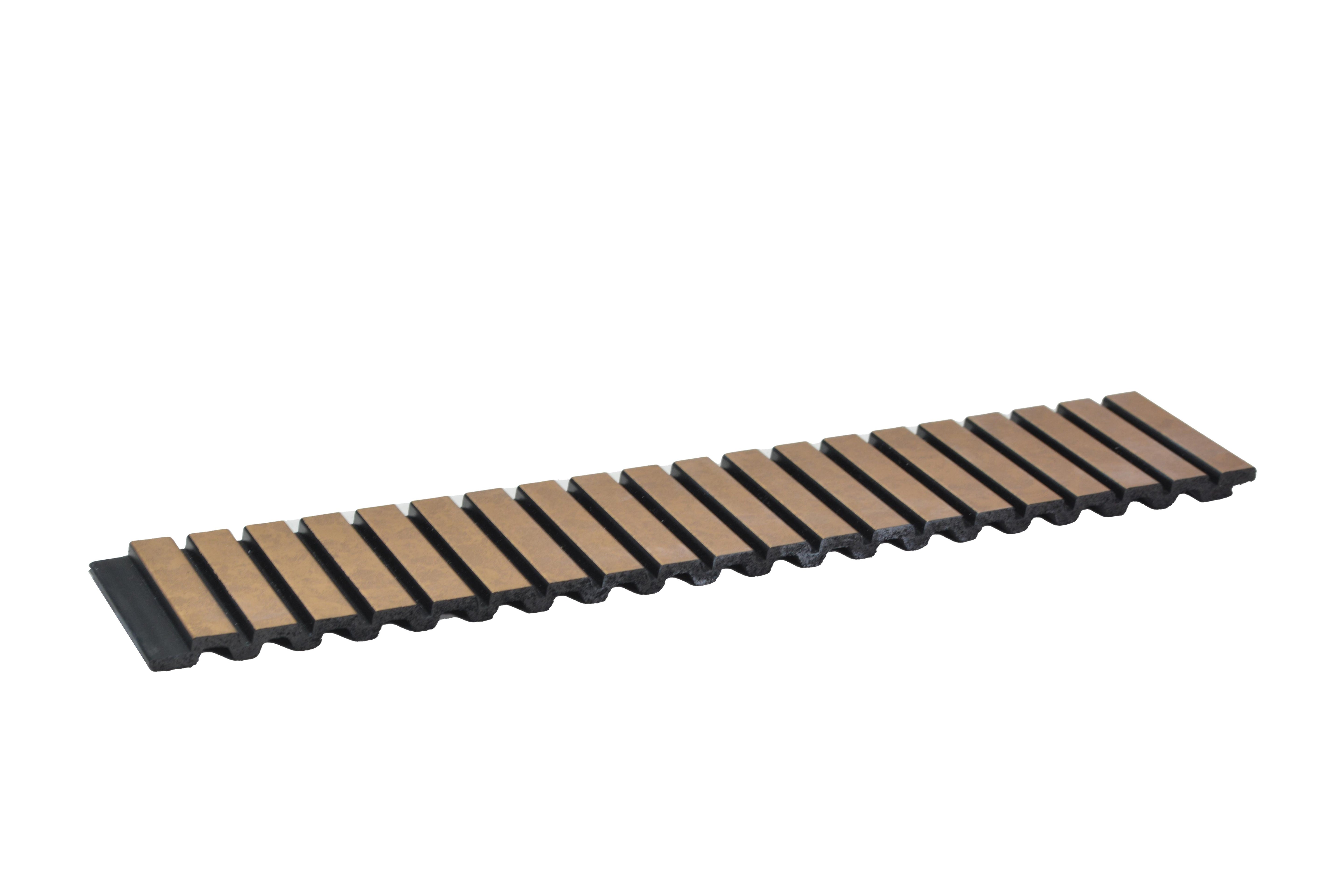 Rang Charcoal Louver Wood Khakhi Brown 8x1 Ft - Ra 8107