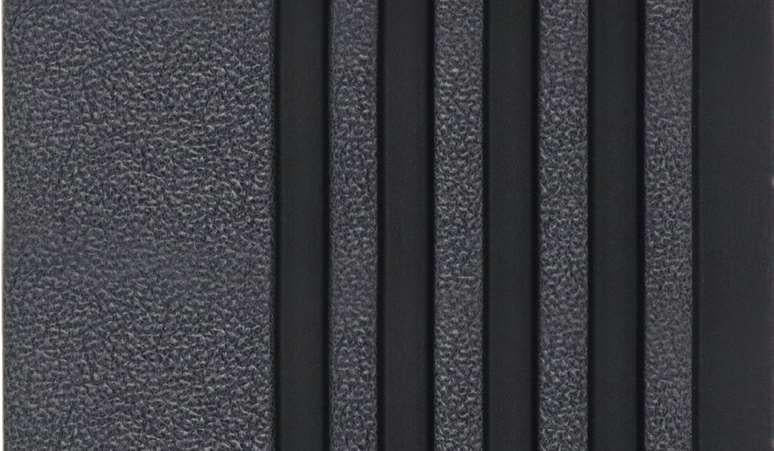Leather Finish Black Charcoal Louvers Fabric 9.5x0.44 Ft - Mrl 201