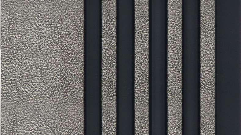Leather Finish Grey Charcoal Louvers Fabric 9.5x0.44 Ft - Mrl 202