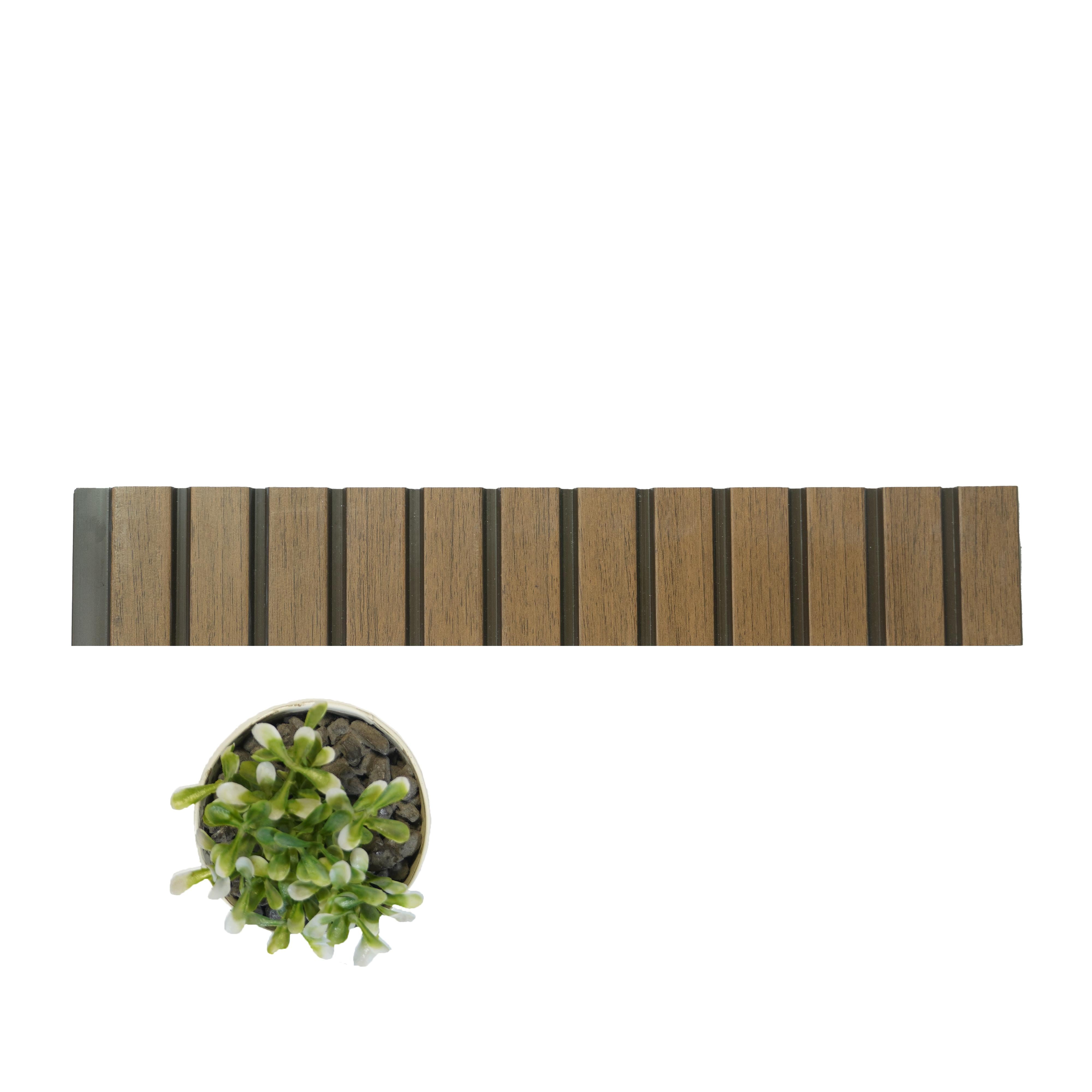 Rang Charcoal Louver Panel Wood Light Brown 8x1 Ft - Ra 8117