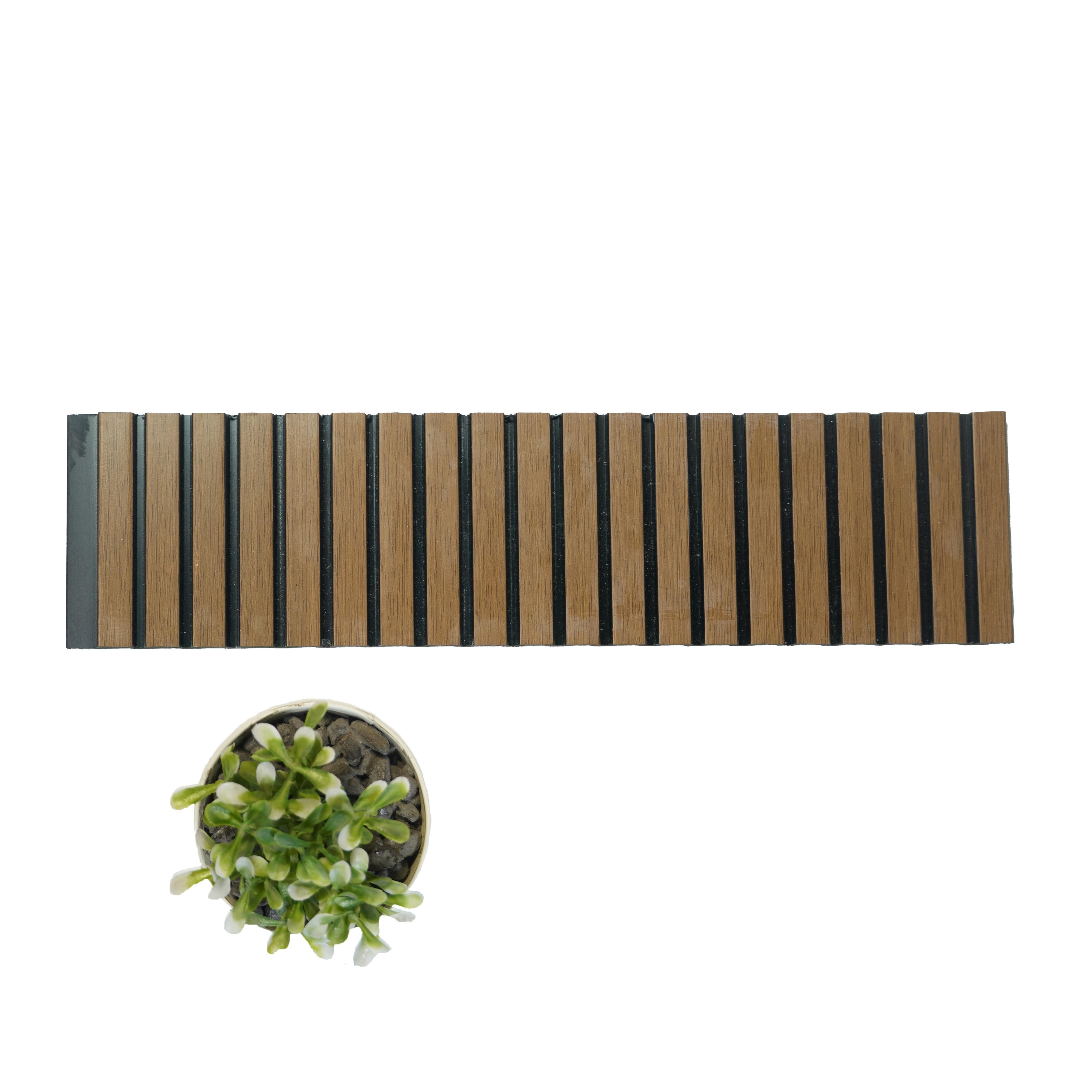 Rang Charcoal Louver Panel Wood Light Brown 8x1 Ft - Ra 8121