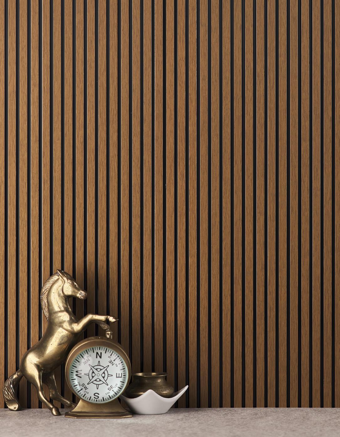 Rang Charcoal Louver Panel Wood Light Brown 8x1 Ft - Ra 8121