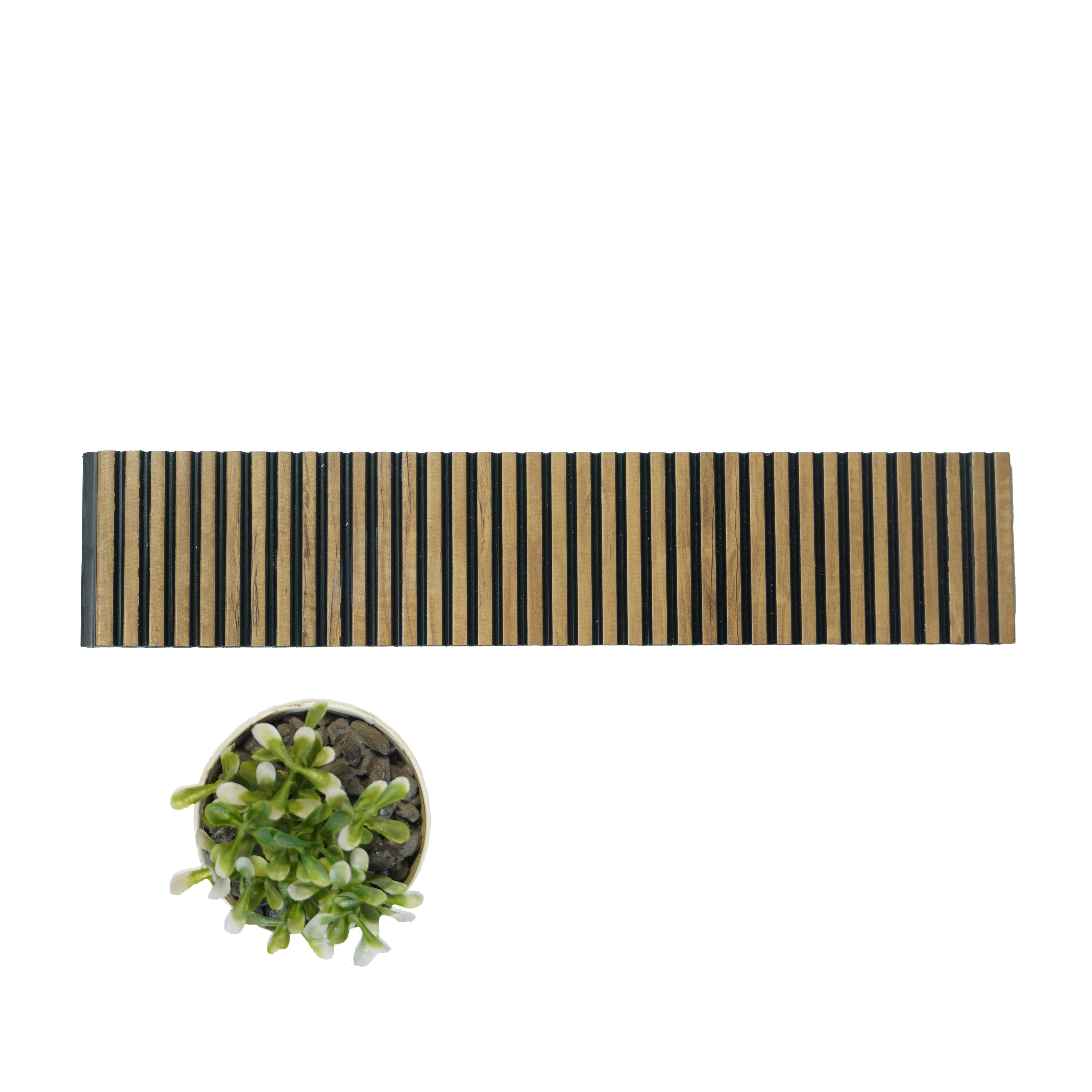 Rang Charcoal Louver Wood Light Brown 8x1 Ft - Ra 8124
