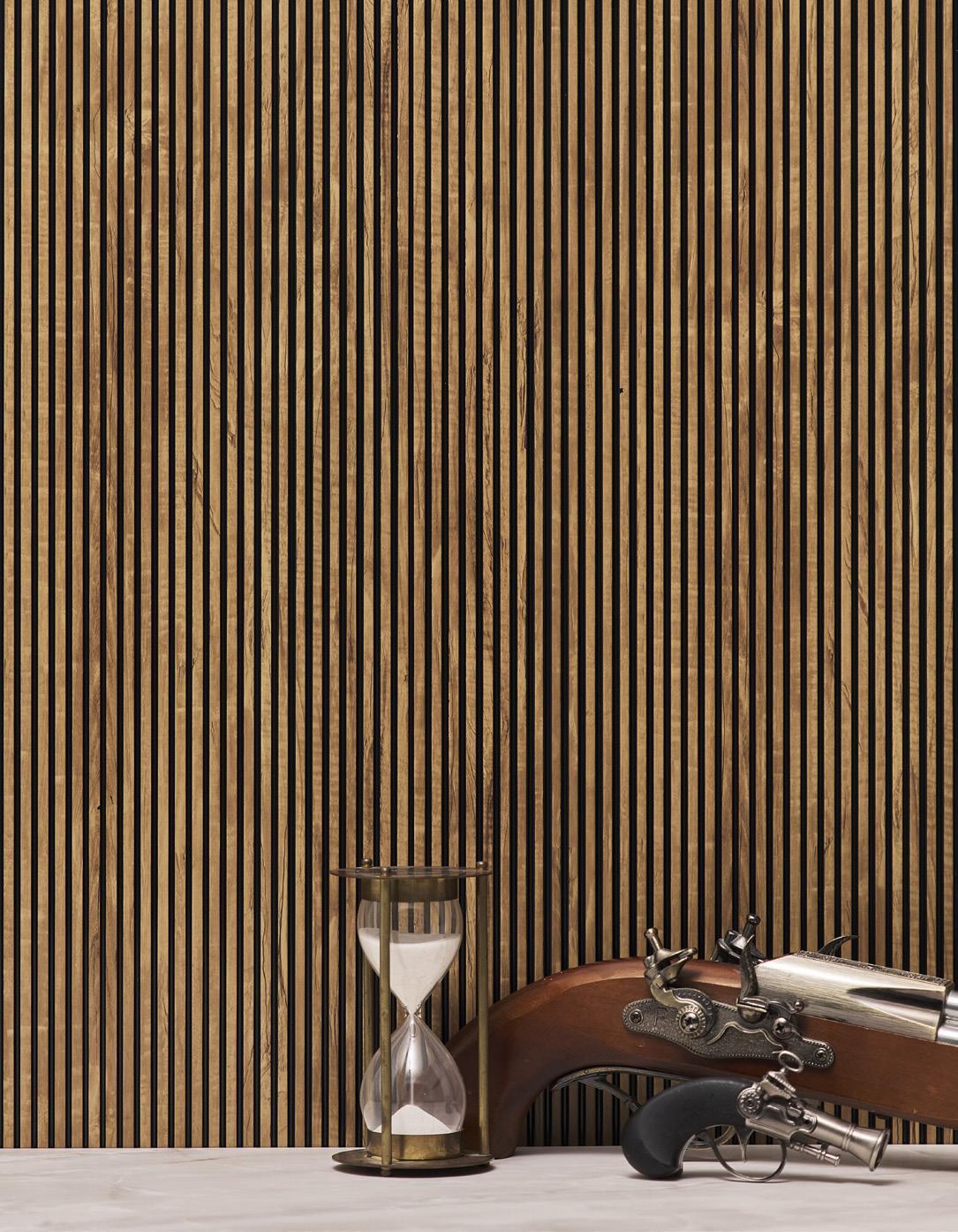 Rang Charcoal Louver Wood Light Brown 8x1 Ft - Ra 8124
