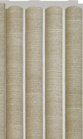 Linen Beige Interlock Charcoal Louvers Designer 8x0.39 Ft - Pn 02713