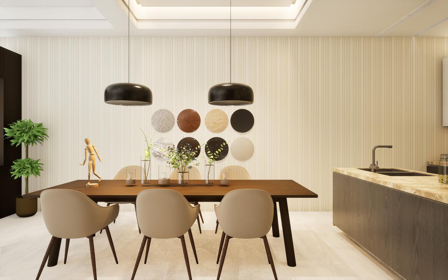Mdf 18 Mm Louvers Panel Plain Colors Beige 9x0.39 Ft - 810