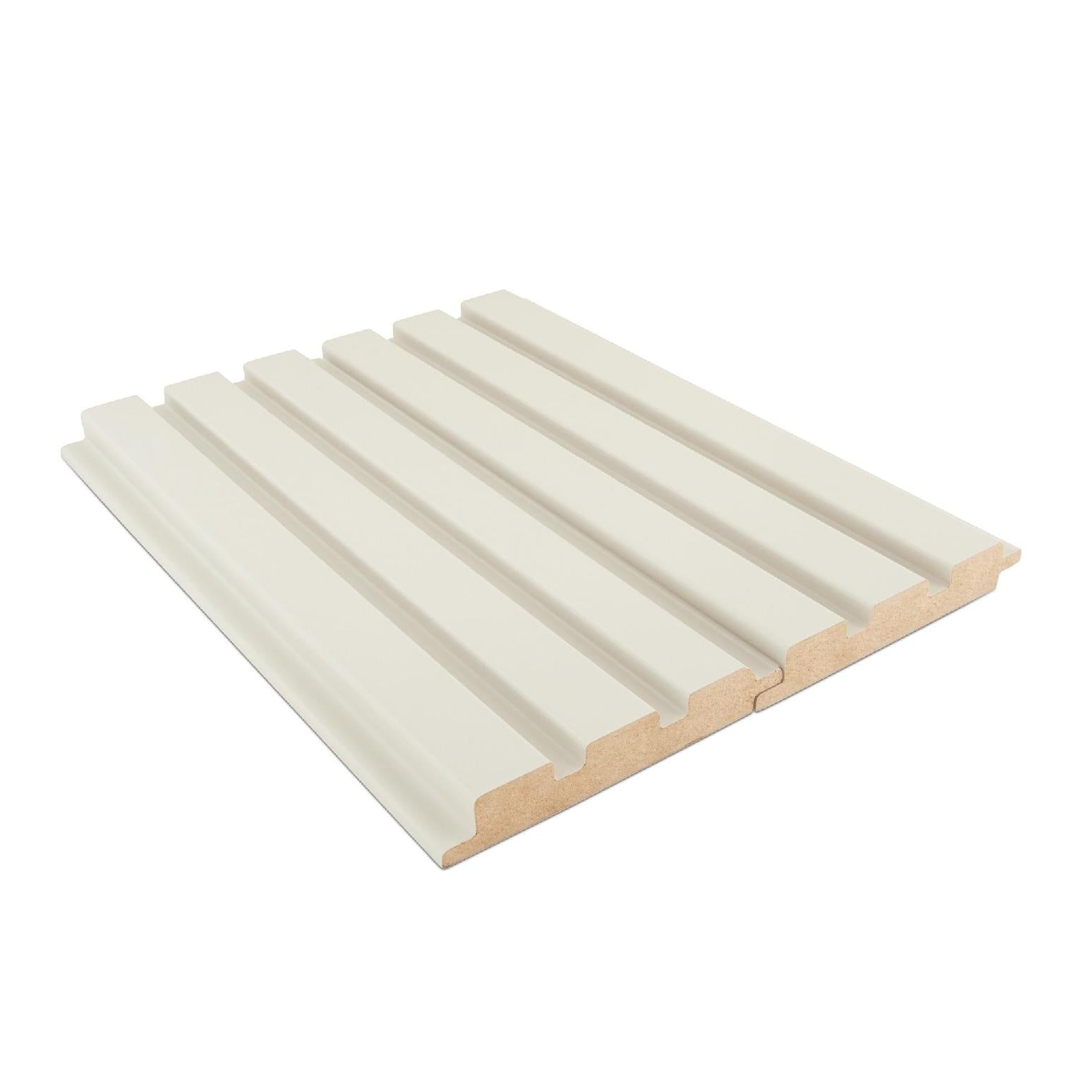 Mdf 18 Mm Louvers Panel Plain Colors Beige 9x0.39 Ft - 810