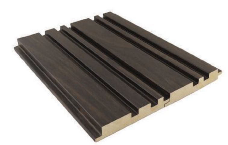 Legno Series 18 Mm Louvers Panel Wood Black 9x0.39 Ft - 163 A