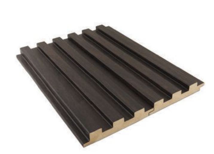 Legno Series 18 Mm Louvers Panel Wood Black 9x0.39 Ft - 163 C