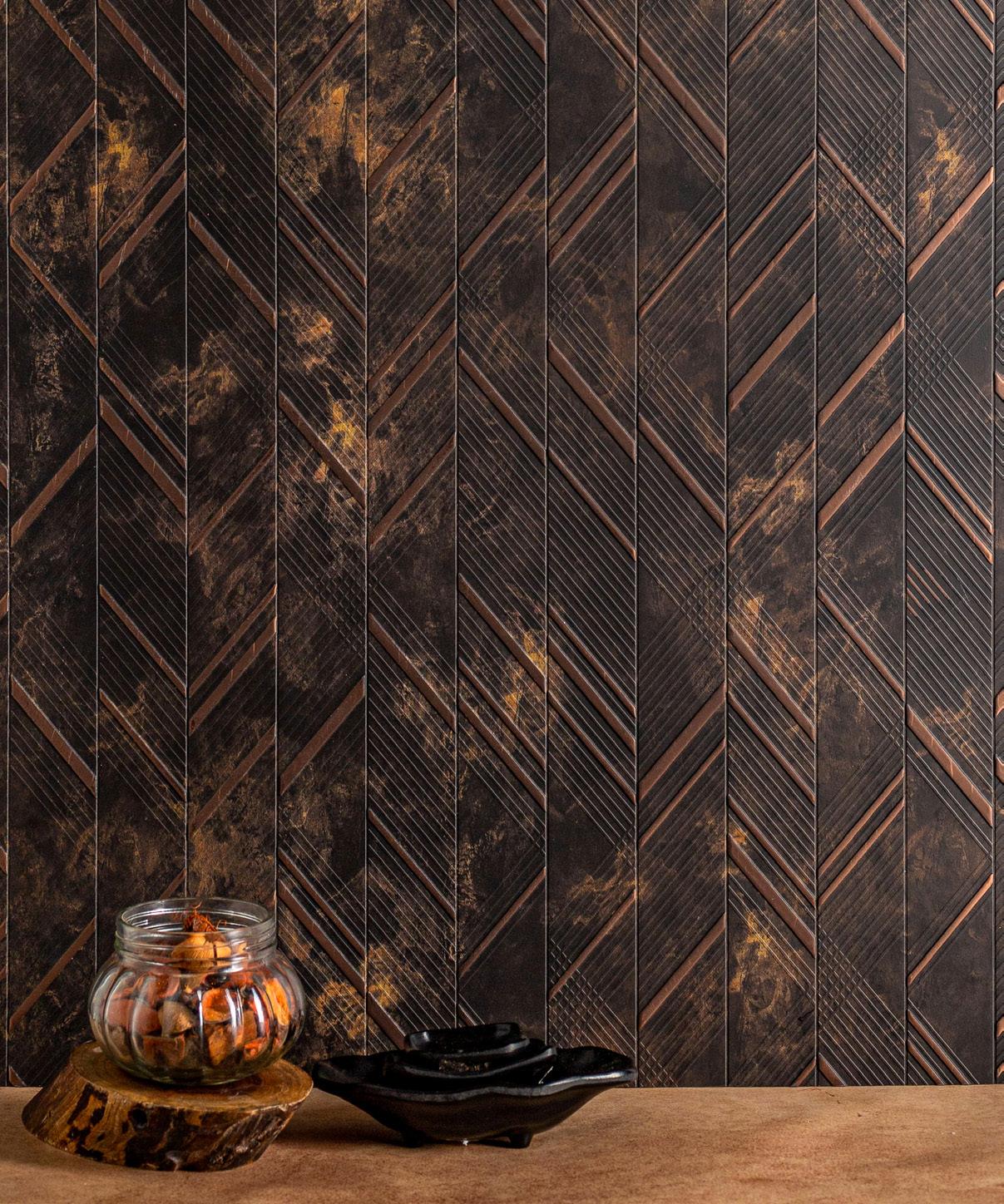 Charcoal Louvers Designer Brown 8x2 Ft - Mf 69