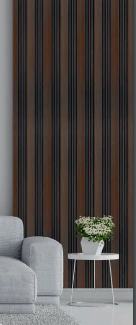 Wood Finish Charcoal Louvers Brown 8x0.41 Ft - Mw 1303