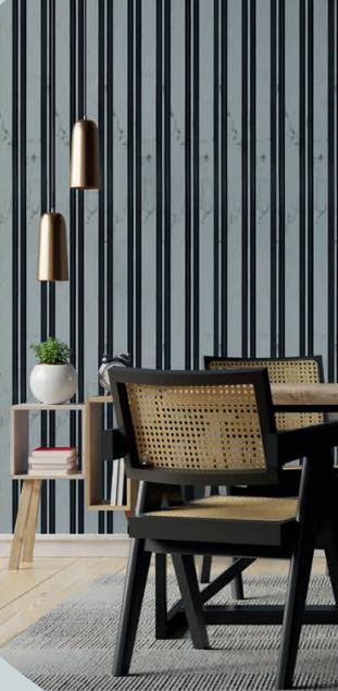 Marble Finish Charcoal Louvers & Stone Grey 8x0.41 Ft - Mw 1304