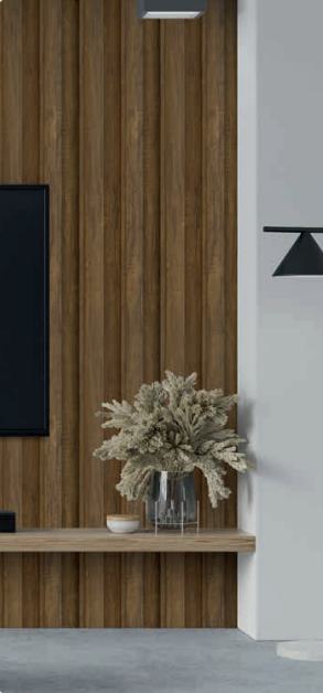Wood Finish Charcoal Louvers Brown 8x0.41 Ft - Mw 1405