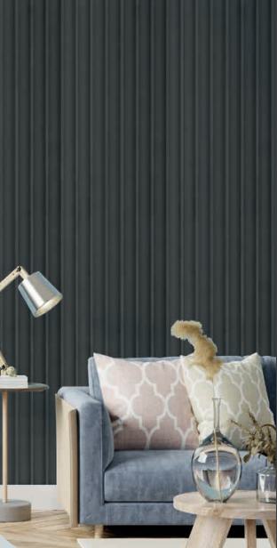 Plain Colour Finish Charcoal Louvers Colors Black 8x0.41 Ft - Mw 1504