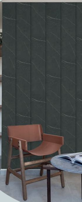 Marble Finish Charcoal Louvers & Stone Black 8x0.41 Ft - Mw 1701