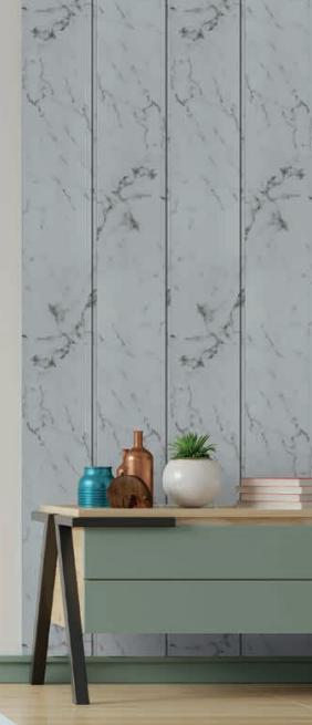 Marble Finish Charcoal Louvers & Stone Grey 8x0.41 Ft - Mw 1703