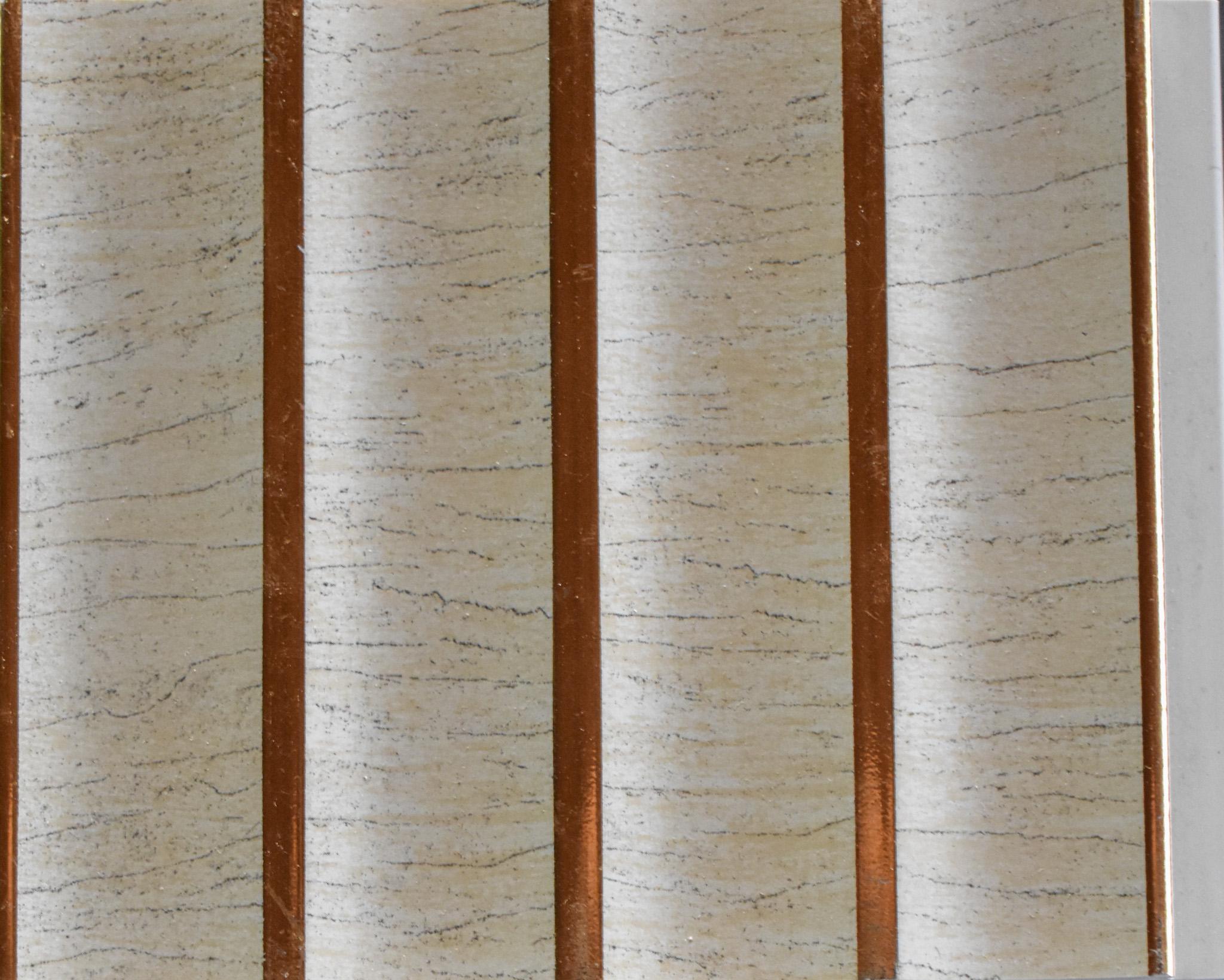 Marble Charcoal Fluted Louvers & Stone White 8x0.33 Ft - C 30
