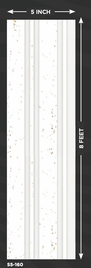 Marble Charcoal Louvers & Stone White 8x0.41 Ft - S5 160