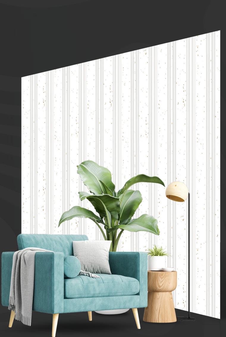 Marble Charcoal Louvers & Stone White 8x0.41 Ft - S5 160