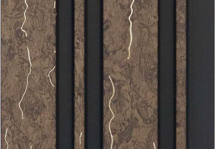 Marble Finish Brown Charcoal Louvers & Stone 9.5x0.4 Ft - Mrl 163