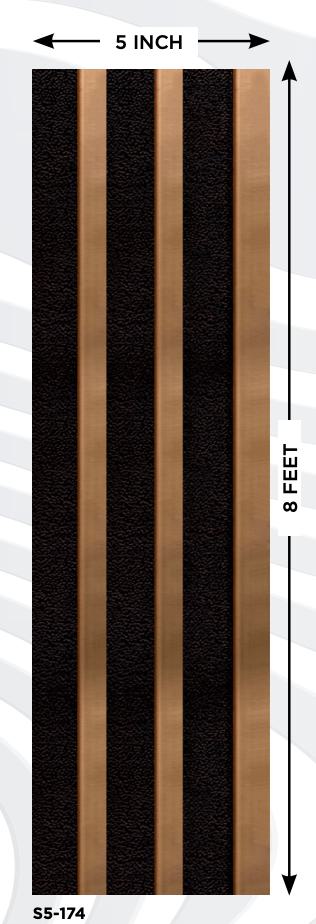 Metallic Charcoal Louvers Brown 8x0.41 Ft - S5 174