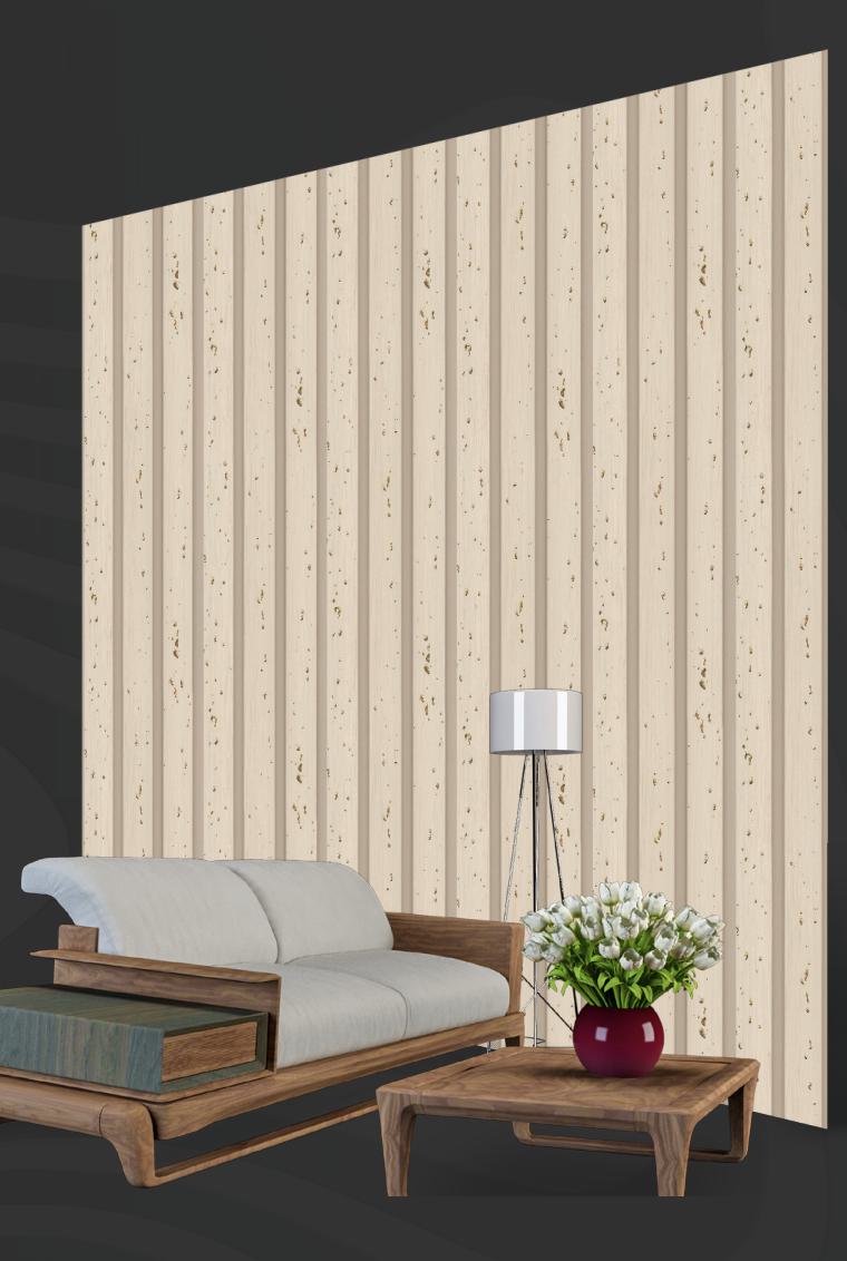 Metallic Charcoal Louvers Brown 8x0.41 Ft - S5 181