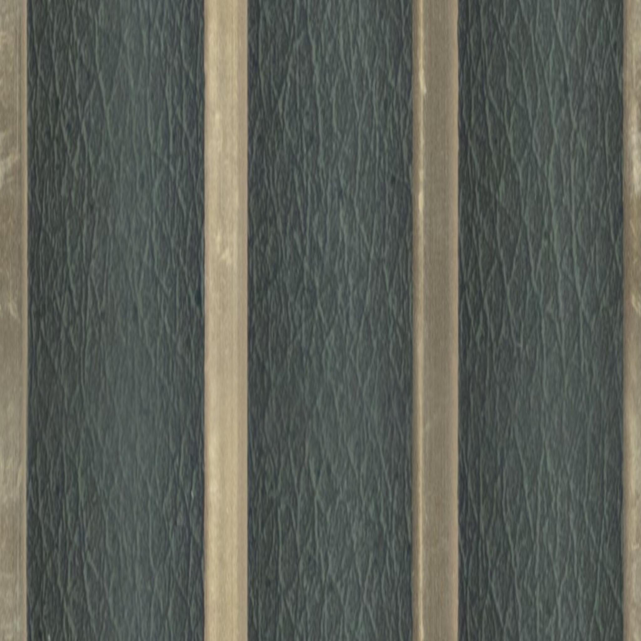 Leather Charcoal Louvers Panel Fabric Multi Colour 8x0.4 Ft - Pn 00705