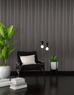 Leather Charcoal Louvers Panel Fabric Multi Colour 8x0.4 Ft - Pn 00705