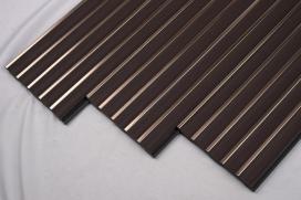 Leather Charcoal Louvers Panel Fabric Multi Colour 8x0.4 Ft - Pn 00707