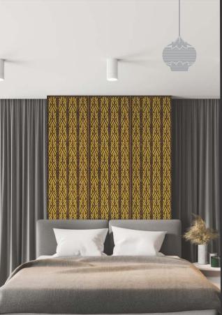 Premium PVC Charcoal Backlit Decorative Wall Panel 8x2 ft designer louvers Multi Colour PN 00818