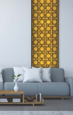 Premium PVC Charcoal Backlit Decorative Wall Panel 8x2 ft designer louvers Multi Colour PN 00819