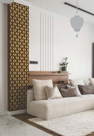 Charcoal Backlit Decorative Wall Panel Designer Multi Colour 8x2 Ft - Pn 00823