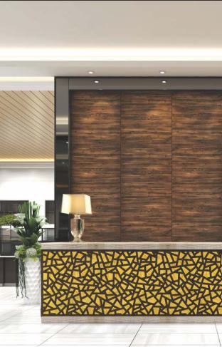 Premium PVC Charcoal Backlit Decorative Wall Panel 8x2 ft designer louvers Multi Colour PN 00825