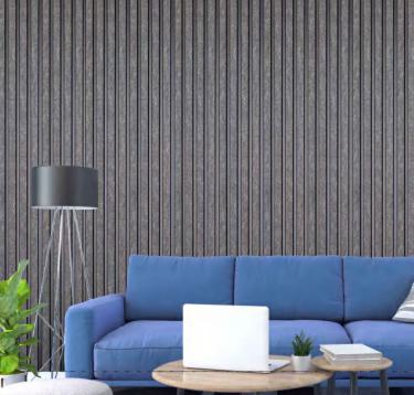 Stone Charcoal Louvers Panel Marble & Multi Colour 8x0.4 Ft - Pn 00670