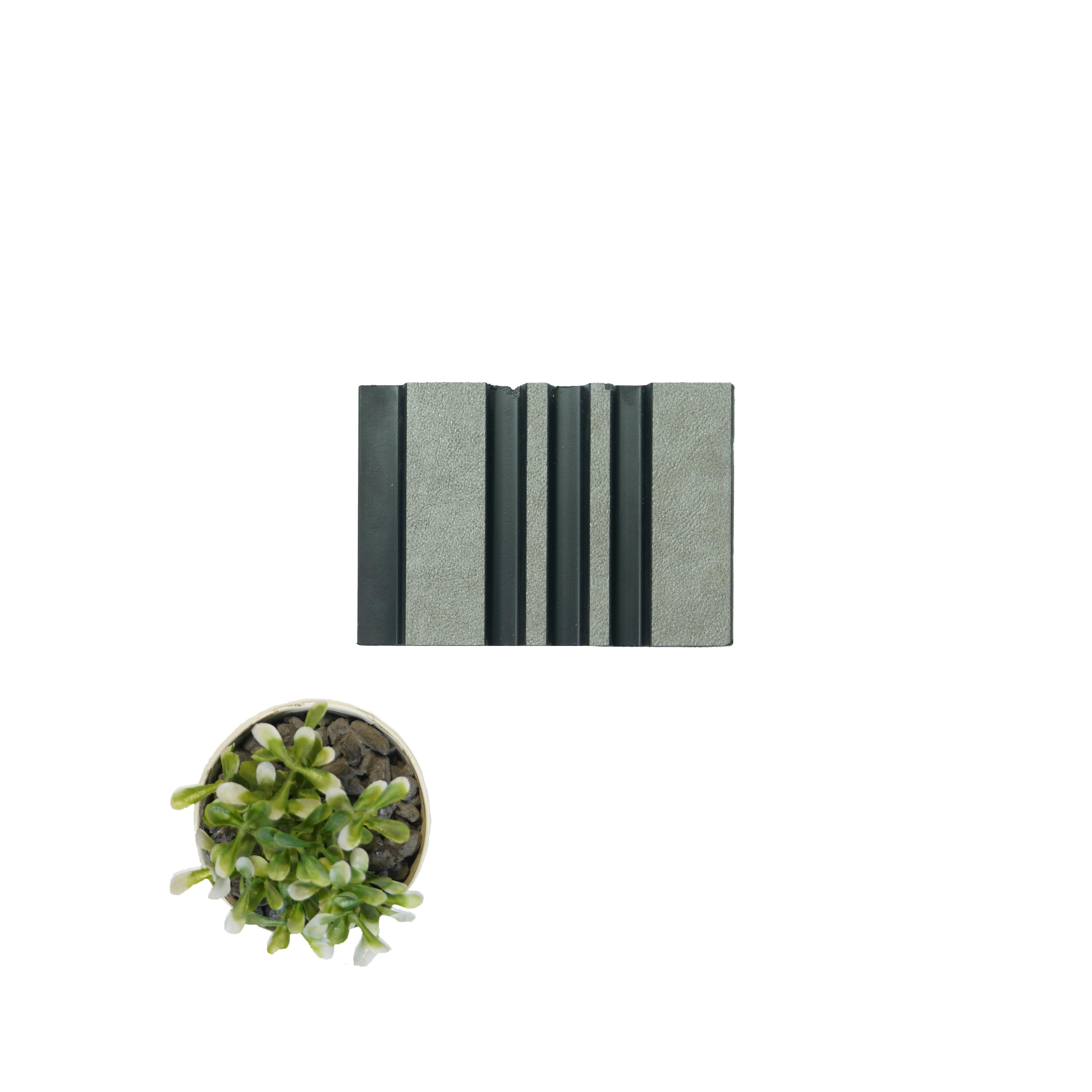 Premium Charcoal Panel Marble & Stone Louvers Multi Colour 8x0.4 Ft - Pn 03383