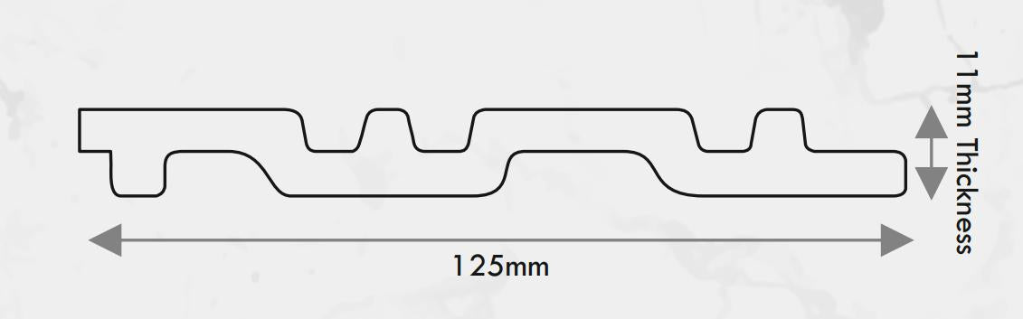 Multi Colour Wooden Charcoal Louver Wood 9.5x0.4 Ft - Pn 00673