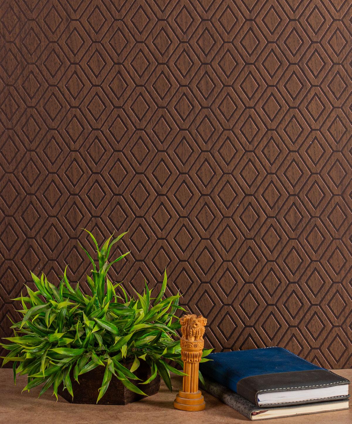 Charcoal Louvers Designer Brown 8x2 Ft - Oa 25